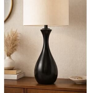 Vintage Black Teardrop Table Lamp 22” Mid Century Modern Style
